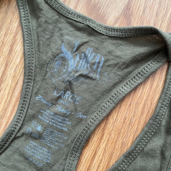 NEW SULLEN ANGELS STANDARD ISSUE OLIVE TANK TOP SZ LARGE - Picture 5 of 6